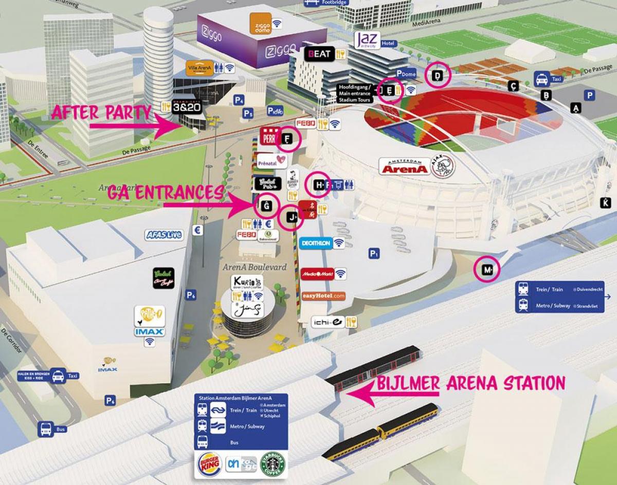 arena Amsterdam map