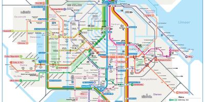 Amsterdam tram and metro map