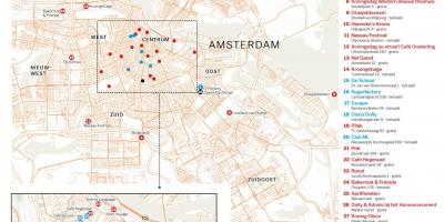 Map of Amsterdam nightlife