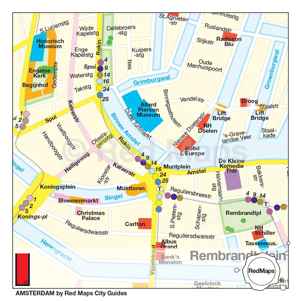 Amsterdam museum quarter map - Museum quarter Amsterdam map (Netherlands)