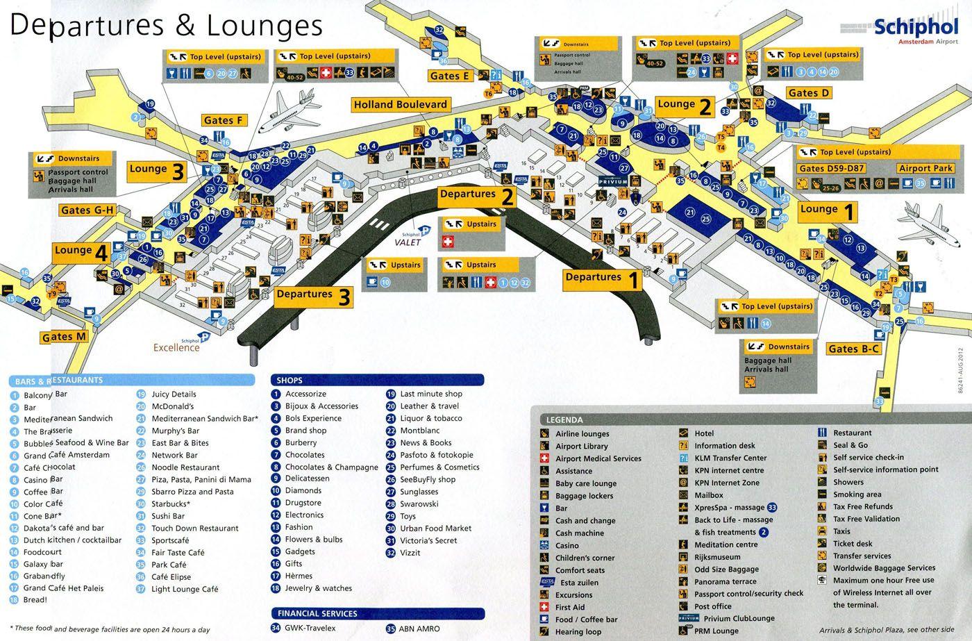 Schiphol Airport Terminal Map