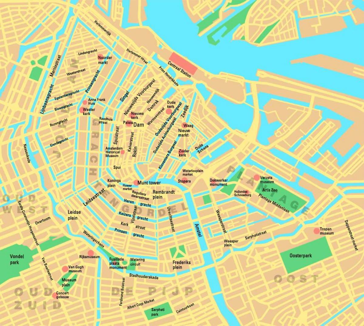 areas of Amsterdam map