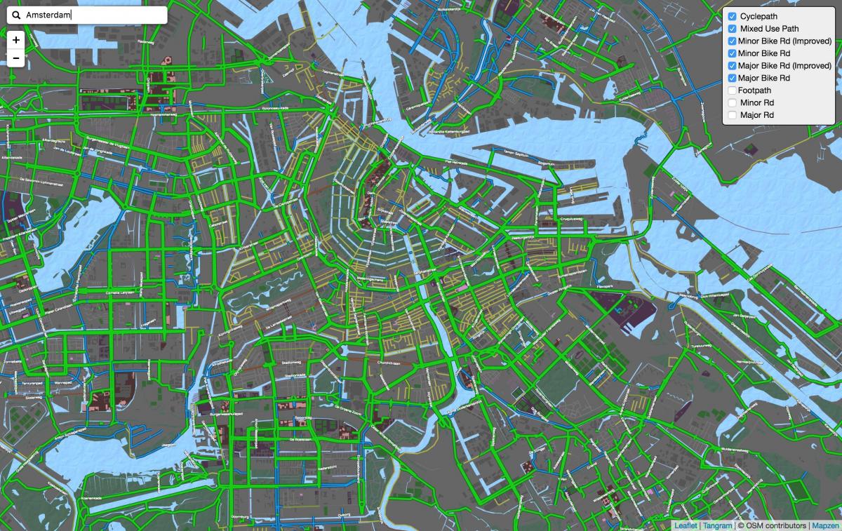 Amsterdam cycle map