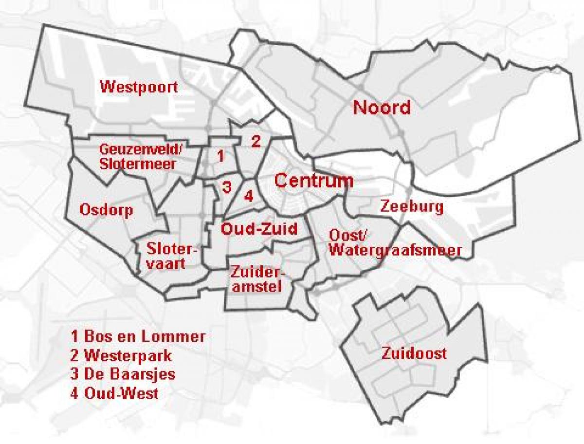 neighborhoods in Amsterdam map