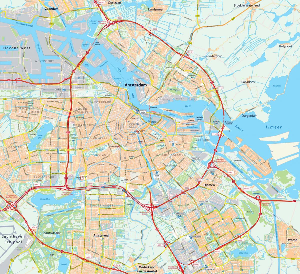 map of Amsterdam road