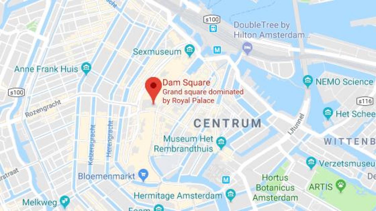 map of Amsterdam dam square