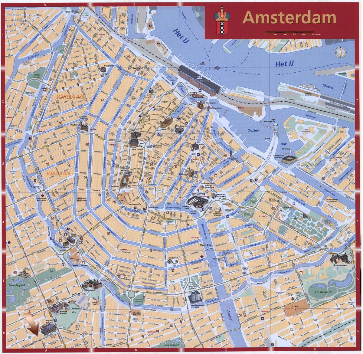 map of downtown Amsterdam