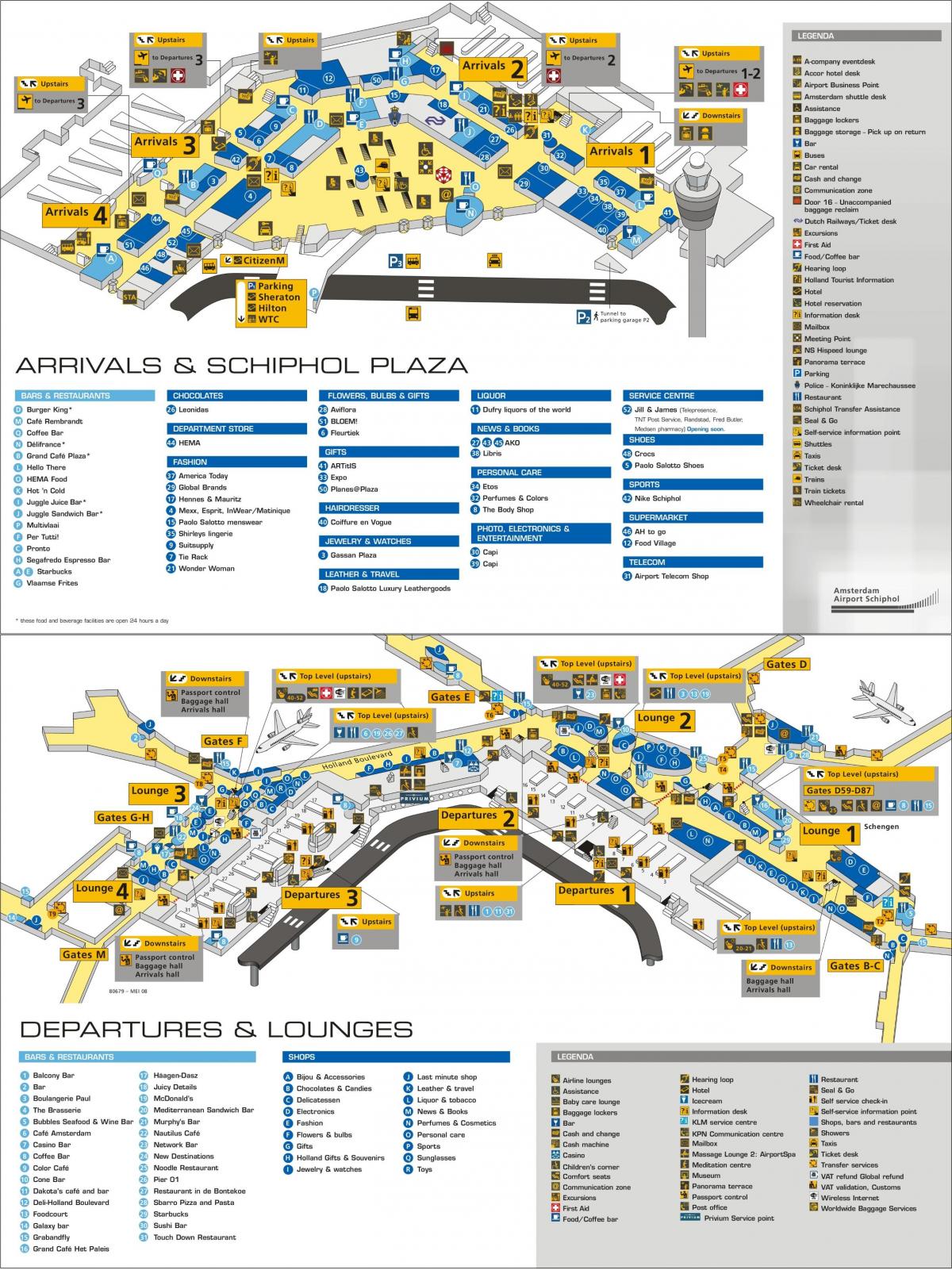 ams schiphol airport map