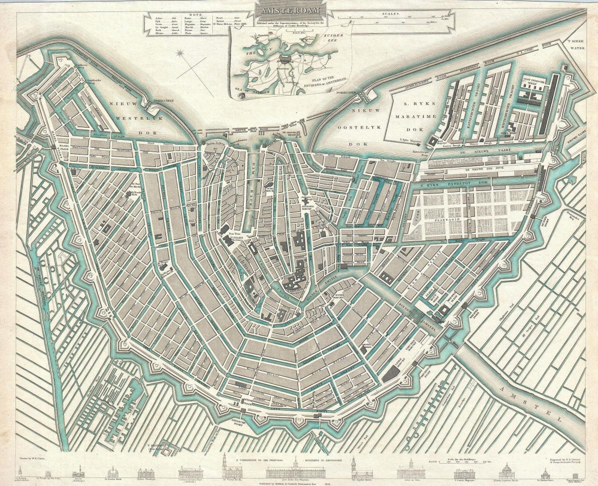 map of vintage Amsterdam