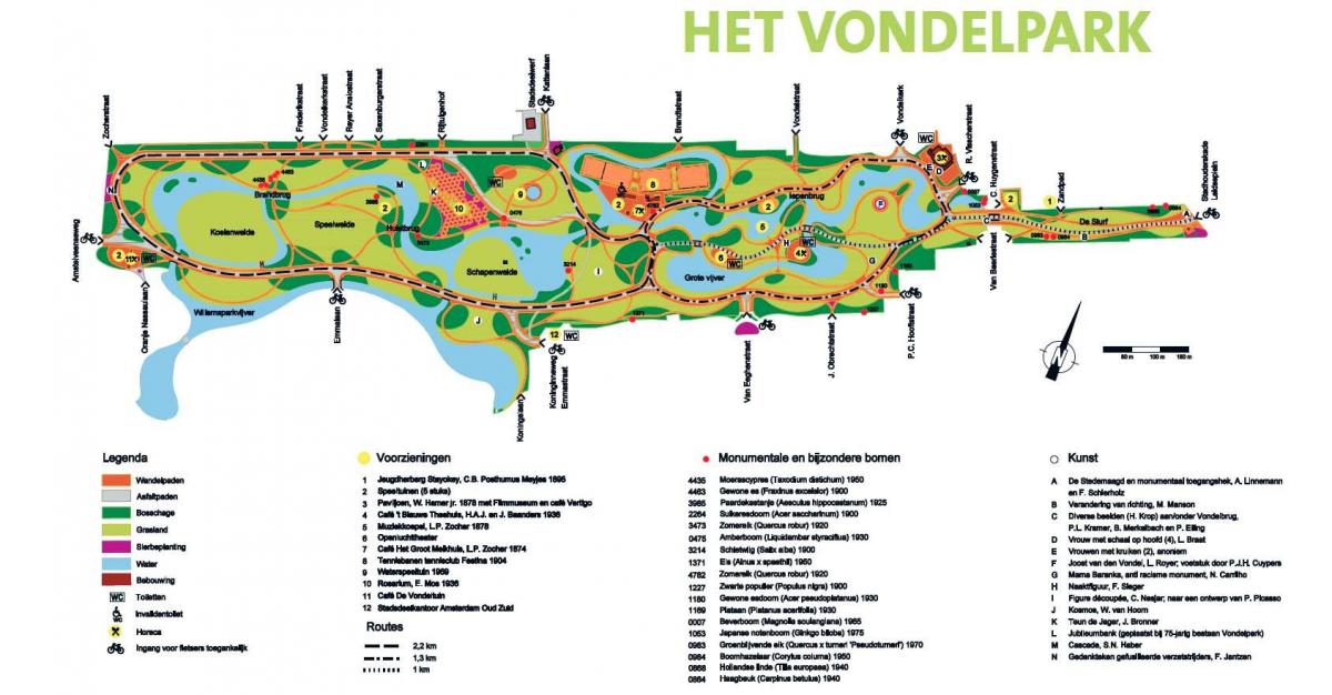 map of vondelpark Amsterdam