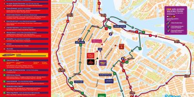 Amsterdam hop on hop off canal boat map