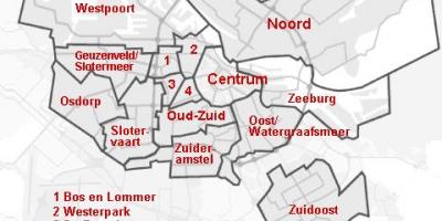 Neighborhoods in Amsterdam map