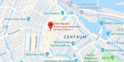 Map of Amsterdam dam square