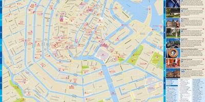 Amsterdam city map with tourist attractions